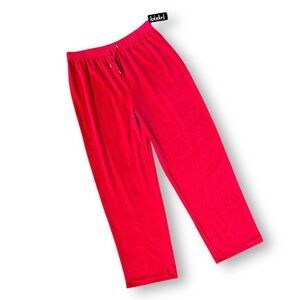 Vintage NWT Bright Red Velour  Sweatpants